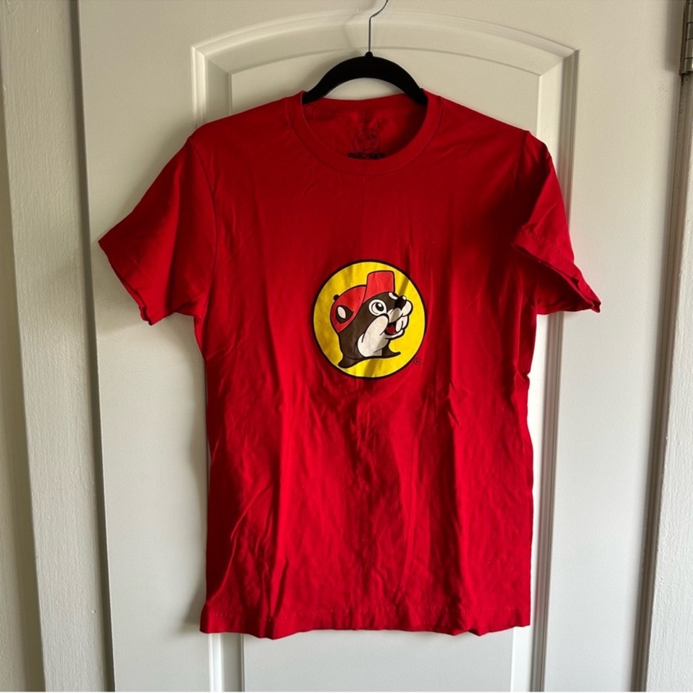 Adult Small Red Buc’ees Beaver Logo T-Shirt